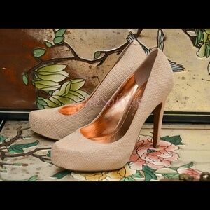 BCBGeneration Beige Textured Heels
